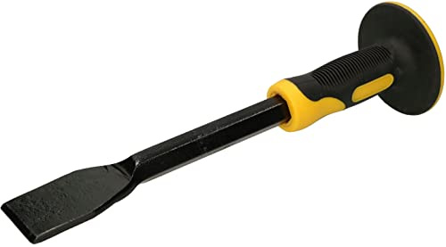KOTARBAU® Cincel Plano 300 x 50 mm Con Protector Sombrerete de Plástico, Albañil, Salvamanos, Empuñadura y Cortafríos Con Protección