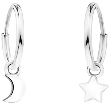 SOFIA MILANI - Damen Ohrringe 925 Silber - Sternen Mond Ohrhänger - E1331