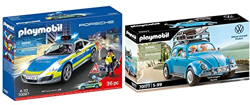 PLAYMOBIL City Action 70067 Porsche 911 Carrera 4S Polizei, ab 4 Jahren & 70177 Volkswagen Käfer, ab 5 Jahren