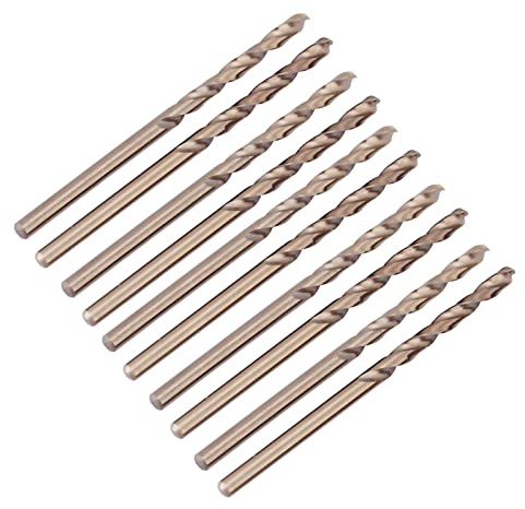 M35 Kobaltbohrer, MetallbohrerRapidstahl Spiralbohrer Kobalt Stahlbohrer Eisenbohrer Cobaldbohrer Drill Force Werkzeug HSS-CO Bohrer Satz zum Bohren auf Gehhrtetem Stahl Guss Eisen, 10 Stück[4.5mm]