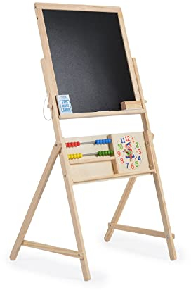 Moni Kindertafel 1751 Holz doppelseitig Kreide, Stiftmarker, Rechenschieber, Uhr, Farbe:schwarz