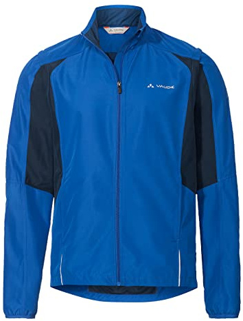 VAUDE Dundee Classic ZO – Windbreaker für Herren mit abnehmbaren Ärmeln, Fahrradjacke für Herren 80% winddicht, Regenjacke aus recyceltem Material – signal blue, Größe: L | Windbreaker für Herren mit abnehmbaren Ärmeln – Fahrradjacke für Herren 80% winddicht
