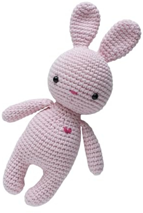 Häkeltier Hase Mini aus Baumwolle Handarbeit Häkelhase Kuscheltier Geschenk für Kind oder Baby Osterhase (rosa)