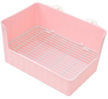F Fityle Bac à litière pour Lapin Potty Trainer Tray Literie Box Cage WC Bunny Toilet Box Pet Pan pour Petits Animaux, Chinchilla, Furet, Chats d'intérieur, Rose