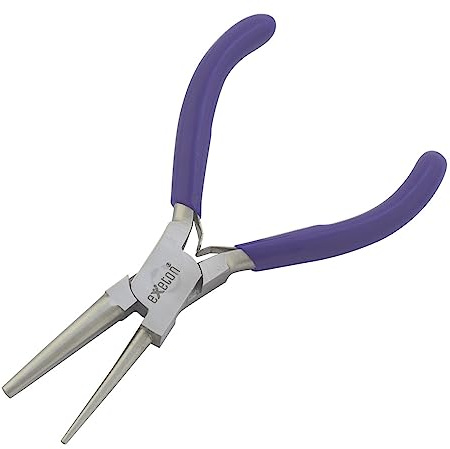 Exeton Jewelry Pliers Tool, Bail Making Pliers 6 in 1 Wire Wrapping Multi Step Loop Pliers, Chain Nose, Nylon Jaw Pliers, Round Nose Pliers, Beading Pliers (Round & Hollow Nose Pliers)