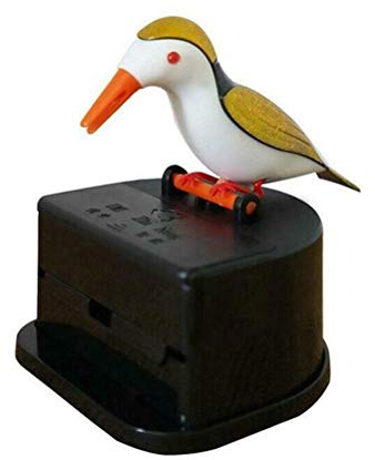Zahnstocherspender Little Bird, Push Zahnstocher Vogelspender, Specht Zahnstocherspender, Tisch Zahnstocher Aufbewahrung, Zahnstocherhalter, ABS Material (Golden)