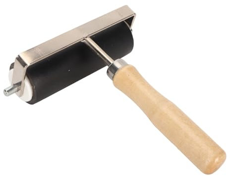 Gummiwalze – 9,9 Cm Breit, Mit Holzgriff, Rutschfest, Mit Metallrahmen, Farbwalze, 10 Cm Druckpinsel, Hartgummi-Applikatorwalze Für Die Druckherstellung