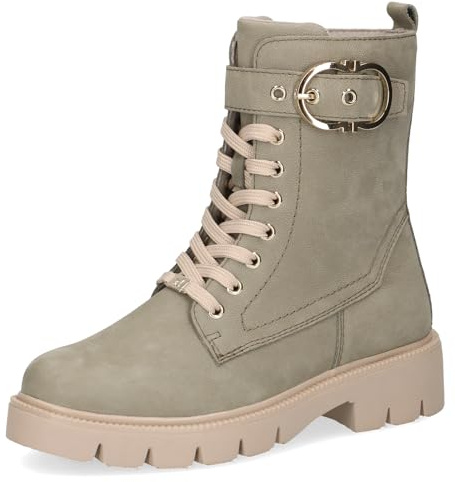 CAPRICE Dam spetsstövel platt 9–25211-43 stövletter, kaki nubuc, 36 EU