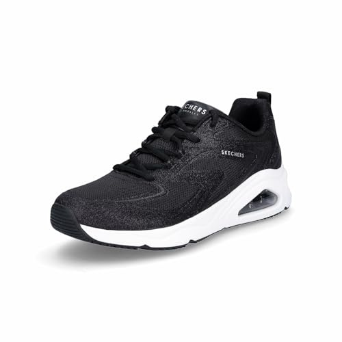 Skechers Femme Tres-air Uno Glit-Airy, Black Glitter Hot Melt Mesh, 38 EU