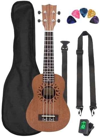 21 Zoll Ukulele 4 Saiten Gitarre Sapele Holz Ukulele Mit Tasche Saiten Stimmgerät Kapodaster Teile & Zubehör Ukulele Einsteiger Kit