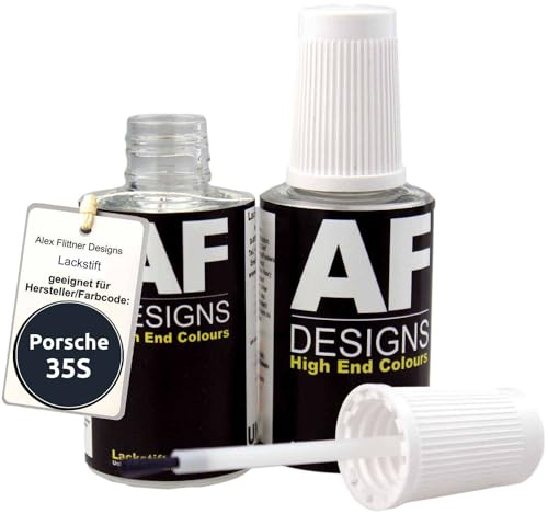 Alex Flittner Designs Lackstift Set kompatibel mit Porsche 35S Dunkelblau Perl schnelltrocknend 2x20ml Autolack
