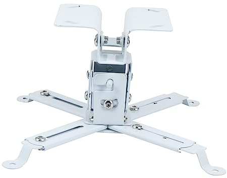 Veemoon Universal Wall Mount Projector Bracket Holder, Steel, White, Super Compatible, Solid and Reliable for Home Office Installation