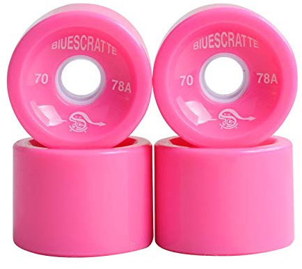 Mealoodiousmusea Skateboard-Räder 78 A, 70 x 51 mm, 4 Stück, für Longboard-Rollen, Rosa