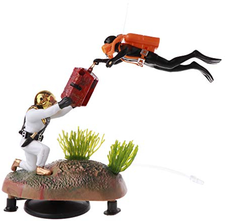 BAYORE Aquarium Dekoration Ornament Für Aquarium Fisch Schatz Taucher Jäger Landschaftszubehör Aquarium Heizung Licht Thermometer Kies Sand Dekorationen Filter Aquarium Filter Dekorationen