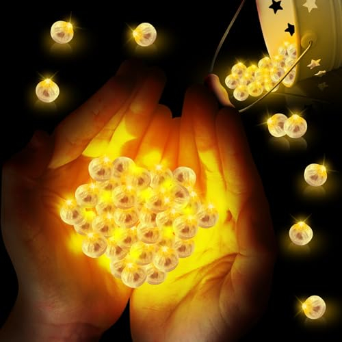 SPERMUOY LED Ballons Lichter,100 Stück Mini LED Lichter Luftballons Runde LED Ballons Lichter,Warmweiß mini Led Lichter für Ballon Gechenkenbox Geburtstag Party Deko Hochzeit -Warmweiß