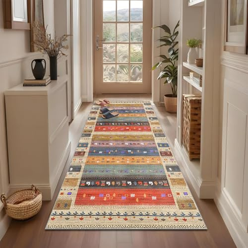 Qemgrste Tappeto Passatoia Corridoio 60 x 180 cm Antiscivolo Tappeto per Cucina Tappeto Ingresso Interno Lungo Tappeto Passatoia Corridoio Lungo per Corridoio Salotto Camera da Letto Bagno