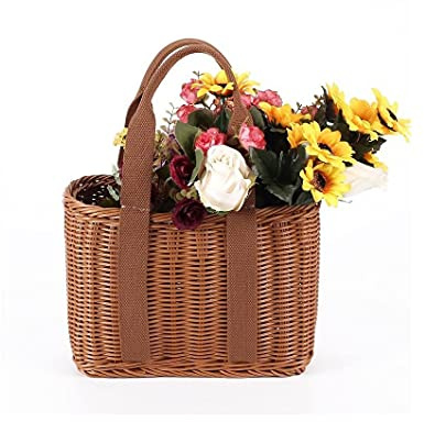 SdaryWare Paniers à provisions - Panier à pain rond en rotin - Panier de rangement pour fruits - Bols à fruits - Plateaux de service en rotin - Décoration en rotin