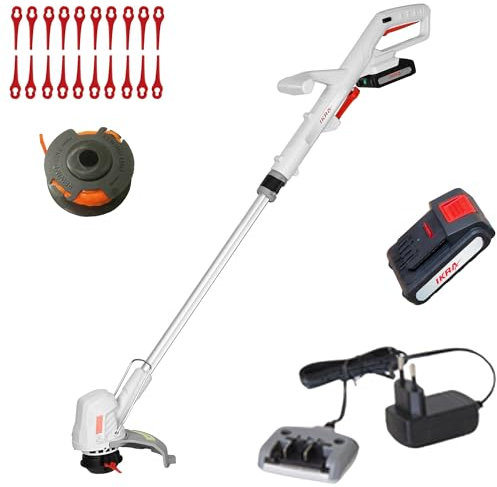 IKRA tagliabordi 2in1 senza cavo IART 2025 incl. batteria, caricabatterie, bobina & 20x lame in nylon, 1,9kg leggero