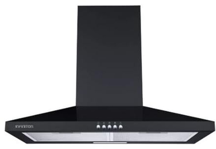 INFINITON Campana de Pared CMPP-64NBH, 400 m3/h, Ancho 60 cm, 3 Niveles de Potencia, 2 Filtros de Aluminio, Luz Led, B, Negro