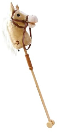Yunhgft Caballito Balancín de Madera Hecho a Mano con Efectos de Sonido Realistas, Ideal para Niños Y Niñas Hora de Jugar, Amarillo con Rodillo