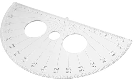 Happyyami Turntable Protractor Plastic 180 Degrees Half Circle for Drawing Drafting