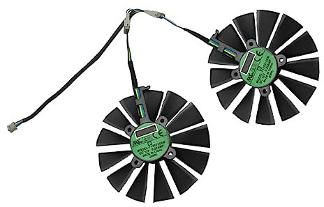 SHINEOFI 1 Paire ventilateur de la carte graphique refroidissement remplacement Remplaçants ventilateur de processeur graphique partie GPU de l'ordinateur abdos Black