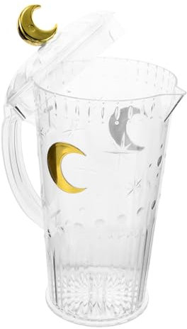 Hemobllo Dispensador De Bebidas Jarra De Plástico Diseño Lunar Transparente Jarra Para Té Helado Hervidor
