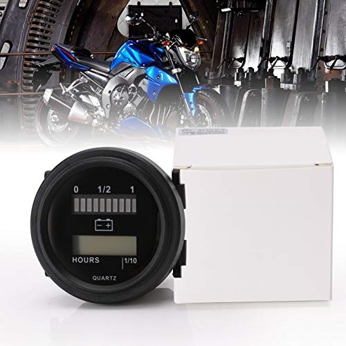 Digital LCD Hour Meter Battery Indicator Gauge with Delay Display Power Off Memory Open Circuit Reset for 12V 24V 36V 48V 72V Lead Battery