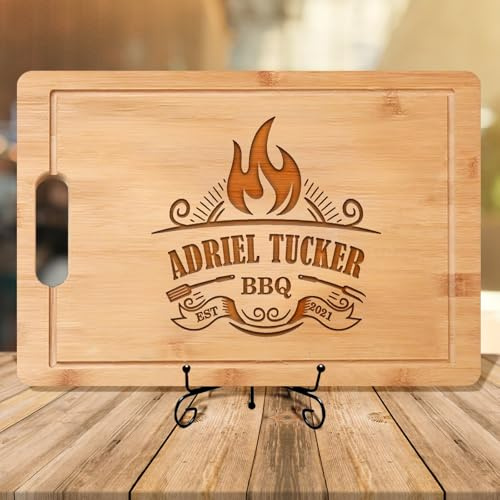 Tagliere per barbecue con incisione personalizzata, regalo personalizzato per papà, nonno, ideale per festa del papà, compleanni, Natale e anniversari