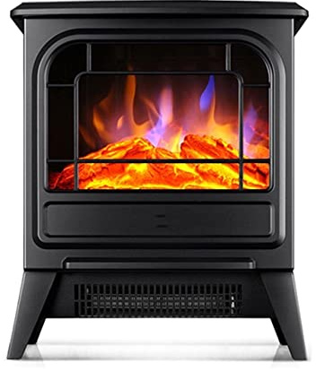 BASXDRFXZ Chimenea eléctrica Chimenea eléctrica portátil Independiente con diseño Vintage de Troncos de Llama realistas for Esquinas y protección contra sobrecalentamiento.