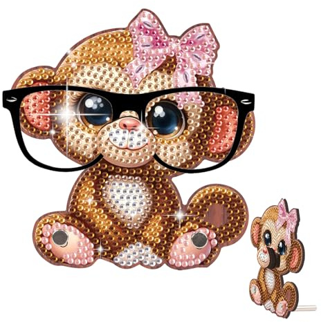 SHEGZHUC Diamond Painting Lustige Brillenhalter Affe, Diamant Painting Brillenständer Tierform Affe, Sonnenbrillen Aufbewahrung Brillenablage Geschenk für Schreibtisch Heimbüro Deko
