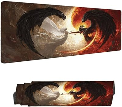 Alfombrilla Ratón XXL 1400 x 600 mm, Ángel Gaming Alfombrilla Escritorio, Mouse Pad con Base de Antideslizante, Sueño Tapete Escritorio Grande, Mousepad de Oficina y para Gaming en Casa H-7071