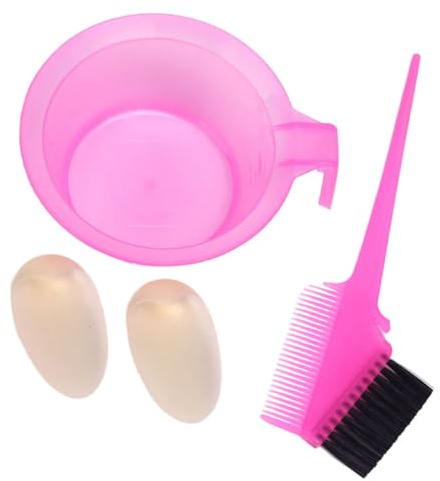 Homoyoyo 2 Sets Hair Dye Comb and Coloring Bowl Kit Professional Double-sided Hair Coloring Brush Tool for Salon and DIY Dyeing Pink