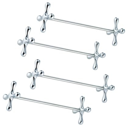 minkissy Porta Palillos de Aleación de Zinc Diseño de Flor de Ciruelo, Soporte para Palillos y Tenedores, 4 Piezas, Color Plata, Adecuado para Cocina y Hogar