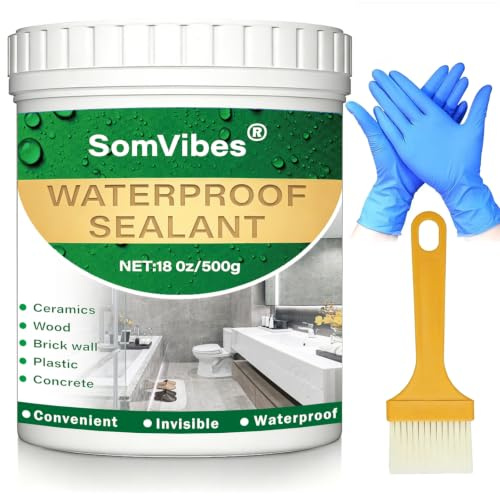 Clear Waterproof Sealant 500g, Waterproof Sealer For Outdoor Indoor | Durable, Invisible, Suitable For Kitchen, Bathroom, Roof, Tiles, Wood, Patio Grout Sealer, Concrete, Stone, Rubber, Plastics