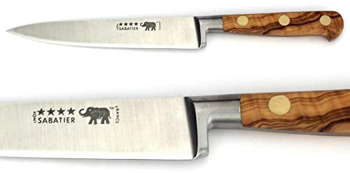 Thiers-Issard Sabatier Aufschnittmesser Allzweckmesser - Klinge 15 cm - Griff Olivenholz - Durchgeschmiedete Profi Qualität