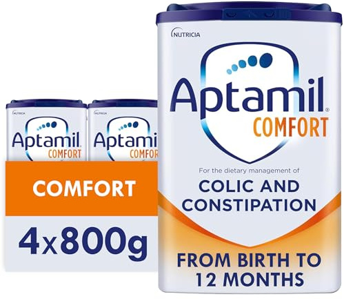 Aptamil Comfort Baby Milk Powder Formula, from Birth, 800g (Pack of 4)