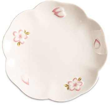 QINGGANGLING999 Vajilla Completa Placas de Cena Rosa de Cerezo japonés Placas de Servicio de cerámica para Restaurante Cocina y Familia USA Microondas Horno y lavavajillas Caja Fuerte Vajilla