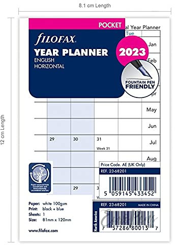 Filofax Taschen-Jahresplaner horizontal 2023 – CODE 23-68201