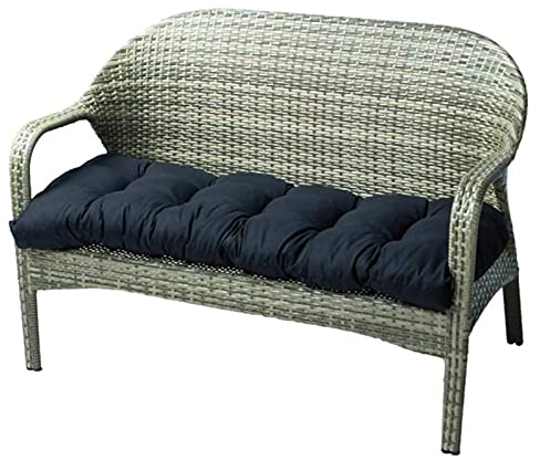 FeiliandaJJ Bankauflage 90x50cm Baumwolle Bankkissen Bank Stuhlkissen Sitzkissen Bankpolster Auflage für Bänke in Haus und Garten (Schwarz)