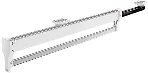 Pull Out Clothes Rail, Adjustable Pull Out Hanger Rail Rod for Wardrobe Trousers Clothing Storage, Space Saving, Load 25kg (White 347mm)