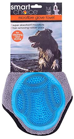 YöL Pet Glove Towel Grey - Dogs Cats Absorbent Quick-Dry Cleaning Fur Removing Gloves Easy Use