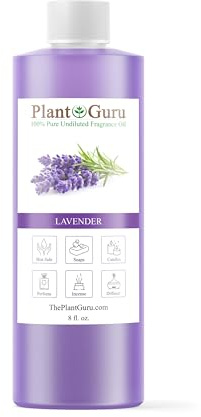 Lavender Fragrance Oil 8 fl. oz. Scented Oil for DIY Soap Making, Candles, Bath Bombs, Body Butters. Used in Aromatherapy Diffusers, Burners and Warmers. Great Addition to Lotions and Creams.
