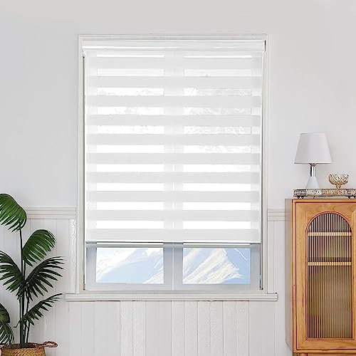 Verdunklungsrollo Klemmfix 85 x 240 cm Hitzeschutz Energiesparend Dachfenster Verdunklungsrollo inkl. Montagematerial für Fenster und Tür, Weiß