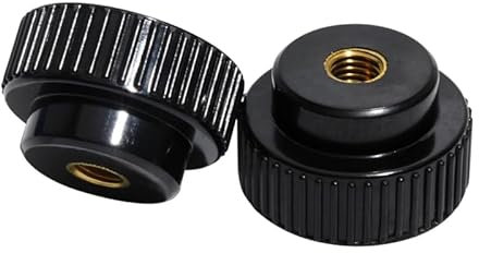 Rändelknopfgriff mit Innengewinde M4/M5/M6/M8/M10/M12 Bakelit Muttern festziehen Klemme Schwarz Mechanische Rändelmutter-Griffknöpfe-2 Stück M8x26
