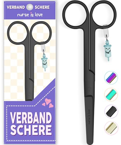 Nurse is Love Forbici Infermiere Mayo | Forbici Infermiera da tessuto | forbici acciaio inox | Ideale per Kit Pronto Soccorso, Infermiere Accessori Si Adatta a Organizer Infermiere disegni