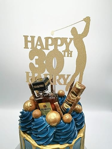 Personalised golf birthday cake topper