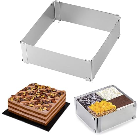 Helweet Stampo Regolabile Per La Torta, Stampo Regolabile Per Mousse, Anello Per Torte Regolabile, Anello Per Torta in, Acciaio Inossidabile, Per Torte Fai Da Te, Torte Mousse, Tiramisù, Pasticceria