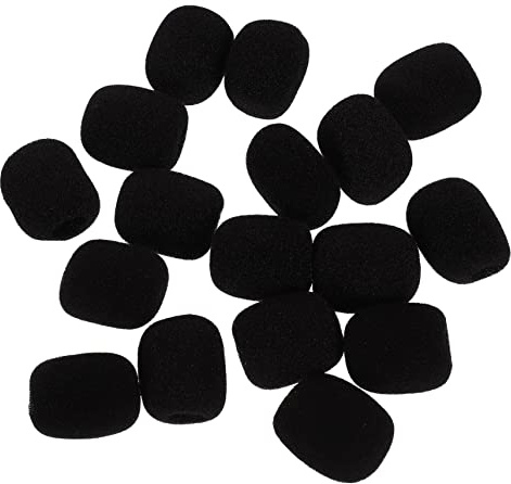 100 Stück Schwarze Mikrofon Schwammabdeckungen für Ansteckmikrofone | Windschutz und Spritzschutz, Weicher Schaumstoff, Passend für Headset Mikrofone, Dezentes Zubehör für Tonaufnahmen