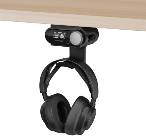 Under Desk Headphone Hanger Stand for Steelseries Arctis Nova Pro Wireless Headsets with Dock for the Wireless Base Station by Brainwavz (HPS02)
